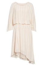 Load image into Gallery viewer, Joie Women’s Gabisa Pinstripe Blouson Asymmetric Hem Off White Dress - 6