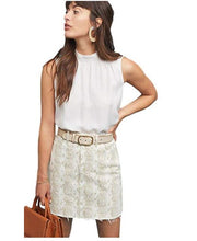 Load image into Gallery viewer, Paige Jamine Mini Skirt, Raw Hem White Denim, Sonoran Snake Print - Luxe Fashion Finds