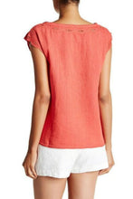 Load image into Gallery viewer, Joie Top Small Short Sleeve Lace Cotton Linen Eyelet Lace Women's Kinski