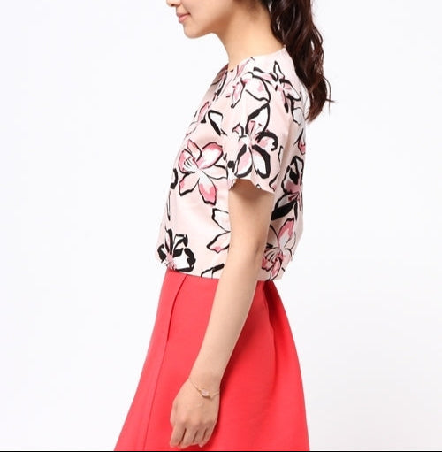 kate spade tiger lily dress Kate Spade Tiger Lilly Floral Crop Top Womens Small Pink Cotton Short Sleeve