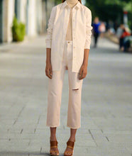 Load image into Gallery viewer, Mih Jeanne High-Rise Slim Boyfriend White Distressed Cropped Jeans - 27