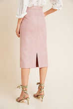 Load image into Gallery viewer, Anthropologie Women’s Pink Vegan Faux Suede Snake Print Pencil Skirt – 12