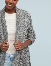 Load image into Gallery viewer, Anthropologie Women’s Cardigan - Shawl Collar Cotton Rib Knit Open Front Grey - S - Luxe Fashion Finds