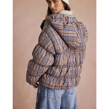 Load image into Gallery viewer, Free People Party Of One Plaid Hooded Puffer Jacket L