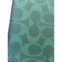 Load image into Gallery viewer, Coach CV764 Sea Green Signature Canvas Zip Card Case