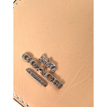 Load image into Gallery viewer, Coach Zip Card Case CEC13 Light Sand Leather Bow ID Wallet with Chain Strap