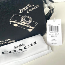 Load image into Gallery viewer, Coach Charter Crossbody 19 CAM86 Black Leather Rexy Sketch Print Pouch