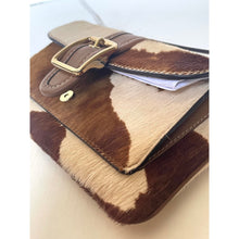 Load image into Gallery viewer, Coach Ashton CDY07 Wristlet Haircalf Cow Print Leather Clutch Brown E
