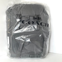 Load image into Gallery viewer, Coach League Flap Backpack CU072 Charcoal Gray Leather Laptop Bag Mens