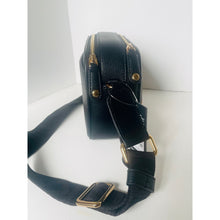 Load image into Gallery viewer, Karl Lagerfeld Maybelle Crossbody Bag Black Faux Leather Gold Glitter Pins