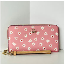Load image into Gallery viewer, Coach Long Zip Around Wallet CFD93 Pink Floral Print Canvas Leather