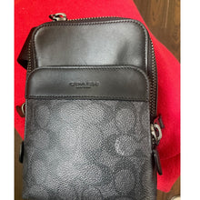 Load image into Gallery viewer, Coach Gotham Sling Pack 13  Black Signature Canvas Leather Bag CC091