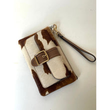 Load image into Gallery viewer, Coach Ashton Wristlet CDY07 Haircalf Cow Print Leather Clutch Brown C