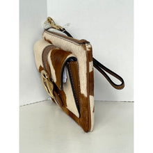 Load image into Gallery viewer, Coach Ashton CDY07 Wristlet Haircalf Cow Print Leather Clutch Brown D