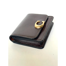 Load image into Gallery viewer, Coach Bandit Card Case Maple Brown CH825 Calf Leather Brass Mini Wallet**