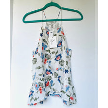 Load image into Gallery viewer, Joie Derwen White Floral Silk Sleeveless Ruffle Top Women's Medium