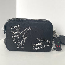 Load image into Gallery viewer, Coach Charter Crossbody 19 CAM86 Black Leather Rexy Sketch Print Pouch