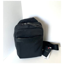 Load image into Gallery viewer, Ted Baker Wickham Men's Black Nylon-Blend Faux Leather Sling Crossbody Bag