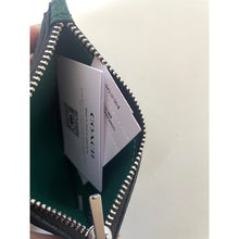 Load image into Gallery viewer, Coach CV764 Sea Green Signature Canvas Zip Card Case