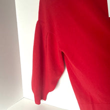 Load image into Gallery viewer, Vince Cashmere Sweater Large Poppy Red Balloon Sleeve Pleated Knit Pullover
