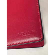 Load image into Gallery viewer, Coach Bifold ID Wallet CJ728 Mens Poppy Red Leather Slim Card Case