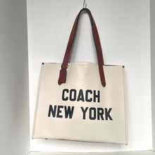 Load image into Gallery viewer, Coach Relay Tote CH765 Chalk White Pebbled Leather Large Carryall Bag