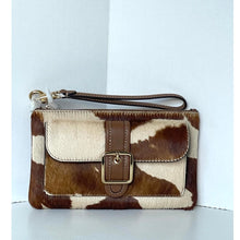 Load image into Gallery viewer, Coach Ashton CDY07 Wristlet Haircalf Cow Print Leather Clutch Brown E
