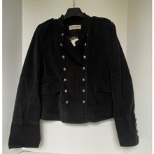 Load image into Gallery viewer, Free People Lotty Black Velvet Double-Breasted Military Blazer – Women's Small
