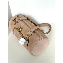 Load image into Gallery viewer, Coach Kisslock Barrel Bag CDZ16 Suede Leather Shoulder Bag Nuage Ortiginals B