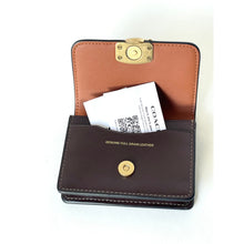 Load image into Gallery viewer, Coach Bandit Card Case Maple Brown CH825 Calf Leather Brass Mini Wallet**