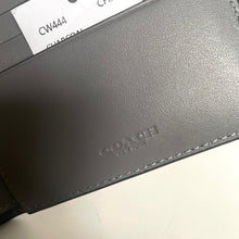 Load image into Gallery viewer, Coach Slim Billfold Wallet CW444 Charcoal Gray Embossed Leather Bifold Men's