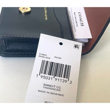 Load image into Gallery viewer, Coach Bandit Card Case CH825 Black Calf Leather Wallet Women's