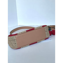Load image into Gallery viewer, Coach Teri CER34 Red Tan Striped Straw Shoulder Bag