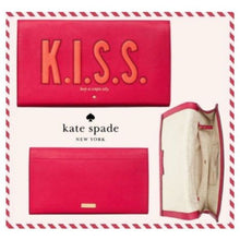 Load image into Gallery viewer, Kate Spade Kiss Tally Clutch Pink Leather Foldover Love Birds Bag