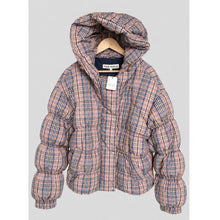 Load image into Gallery viewer, Free People Party Of One Plaid Hooded Puffer Jacket L