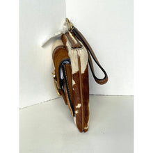Load image into Gallery viewer, Coach Ashton Wristlet CDY07 Haircalf Cow Print Leather Clutch Brown F