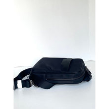 Load image into Gallery viewer, Ted Baker Wickham Men's Black Nylon-Blend Faux Leather Sling Crossbody Bag
