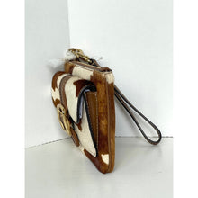 Load image into Gallery viewer, Coach Ashton Wristlet CDY07 Haircalf Cow Print Leather Clutch Brown C