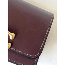 Load image into Gallery viewer, Coach Bandit Card Case Maple Brown CH825 Calf Leather Brass Mini Wallet**