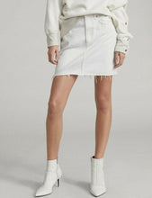 Load image into Gallery viewer, Rag &amp; Bone  Moss Raw Hem White Cotton Twill Denim Mini Skirt - 24 - Luxe Fashion Finds