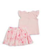 Load image into Gallery viewer, Kate Spade Babies La Vie en Rose Embroidered Pink Tee &amp; Ruffle Skirt 2PC Set - Luxe Fashion Finds
