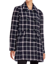 Load image into Gallery viewer, Kate Spade Women&#39;s Wool Peacoat Bow-Back Plaid Double Breasted Blue Coat - XS - Luxe Fashion Finds