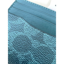 Load image into Gallery viewer, Coach CW366 Aquamarine Signature Canvas ID Card Case