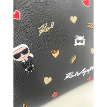 Load image into Gallery viewer, Karl Lagerfeld Maybelle Black Ikons Pin Satchely Bag