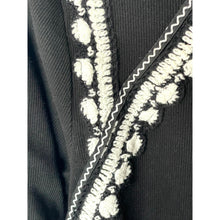 Load image into Gallery viewer, Free People Lost Love Black Ribbed Cotton Embroidered Long Sleeve Top XL