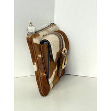 Load image into Gallery viewer, Coach Ashton CDY07 Wristlet Haircalf Cow Print Leather Clutch Brown D