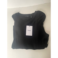 Load image into Gallery viewer, Theory Tiny Tee Long Sleeve Crew Neck Black Rib Knit Top Fitted XL
