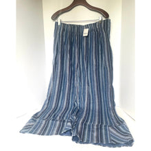 Load image into Gallery viewer, Free People Day's End Pants L Striped Wide Leg Blue Cotton Pull On Elastic
