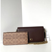 Load image into Gallery viewer, Coach Mila Crossbody Bag CAO01 Maple Leather Signature Canvas with Zip Pouch