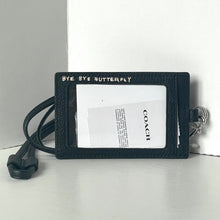 Load image into Gallery viewer, Coach ID Lanyard CAO25 Rexy Dinosaur Sketch Black Leather Card Holder